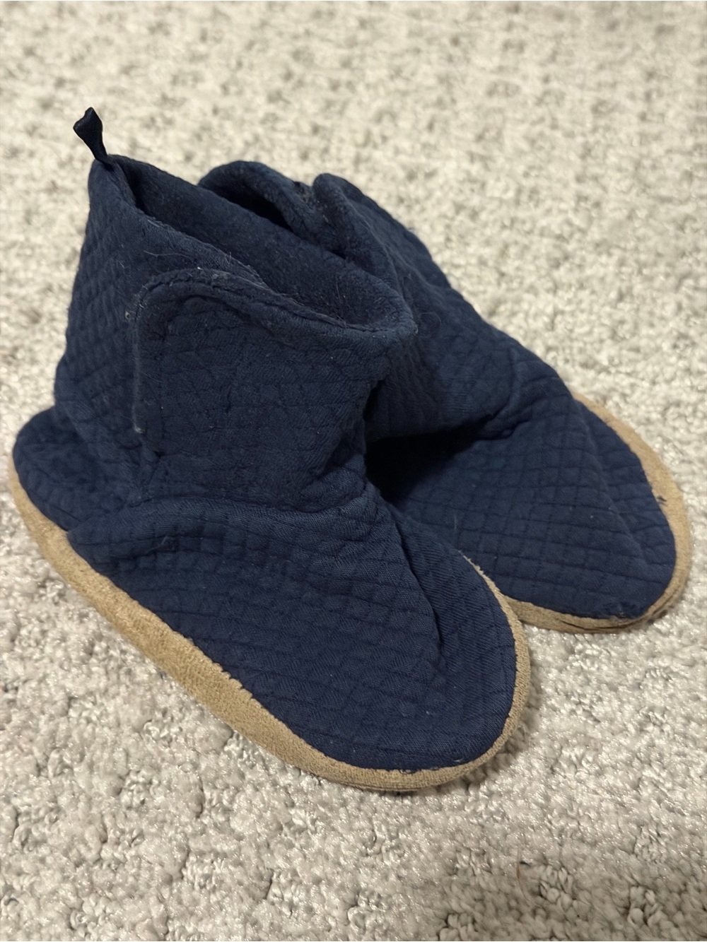 Old Navy Navy Quilted Bootie Slippers for Kids